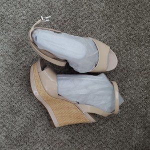 Gianni Bini patent leather wedge ankle strap